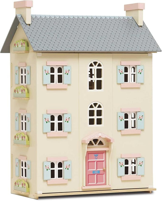 Le Toy Van - Gorgeous Cherry Tree Hall Large 4 Storey Wooden Doll House Play Set For Girls or Boys | Great As A Gift | Suitable for Ages 3+