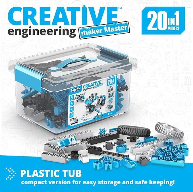 Engino Creative Engineering Stem Toys, 20 Multi Model Set, Educational Playset for Kids 7+, Construction Toys for Inventors, Gift for Boys & Girls