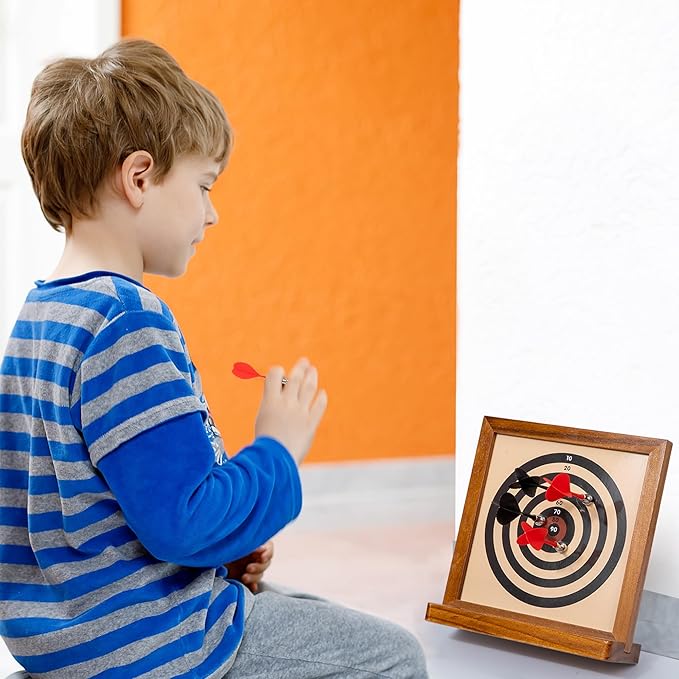 Mini Dart Board for Kids, Including 6 Darts and Double-Sided Magnetic Darts, Suitable for Interior Games and Party Games, Safety Magnetic Darts Board is The Best Gift for Boys and Girls