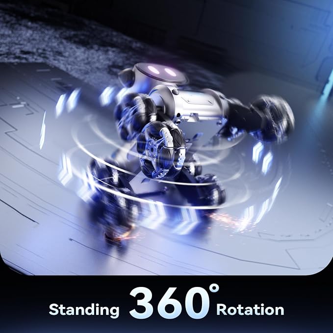 XOS Remote Control Robot Dog Toys for Boys & Girls, Rechargeable Stunt RC Car with Music, Spray, Climbing, Multiple Postures, LED Eyes, for 6-12+ Kids Birthday/Christmas/Easter Gifts