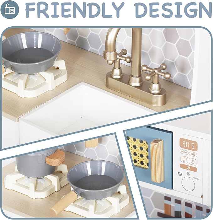 Kitchen Toy Playset for Kids, Electronic Play Stove with Light&Sounds, Pretend Play Cooking Toys Kitchen Set with Cookware Accessories,Toddler Toy Kitchens Festival Gift for 3+ Year Old Girls Boys