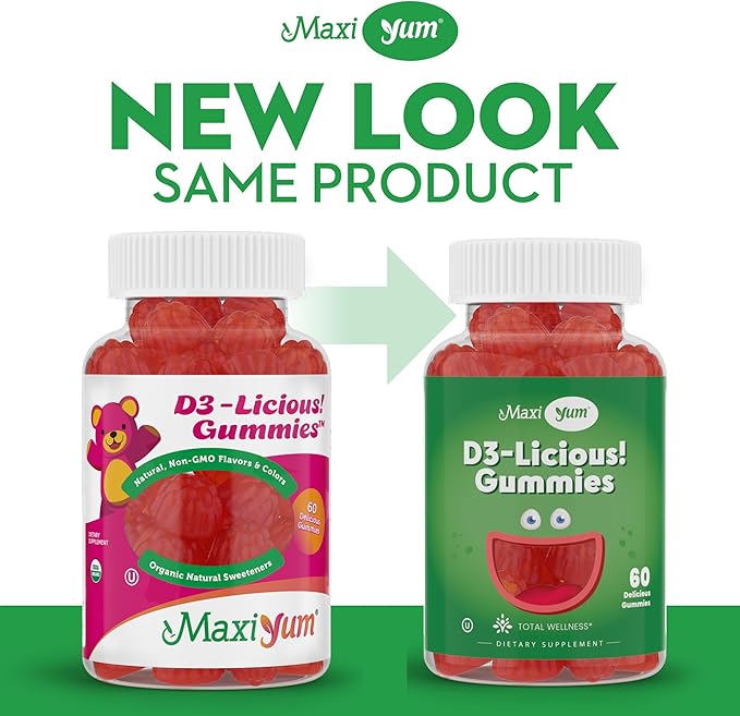 Maxi Health Kosher Vitamin D Gummies 1000 IU (25 mcg) - Vegan, Gluten-Free - Supports Bone, Teeth, Immune Health - for Adults & Kids - Promotes Calcium Absorption - Kosher Gummies for Women & Men
