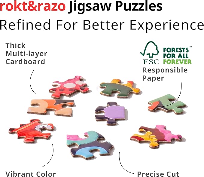 rokt&razo, 24 National Parks, 1000 Piece, 24 Mini Pack Jigsaw Puzzle, 27.5 x 19.7 inches, Daily Challenge Pack with Reference Poster