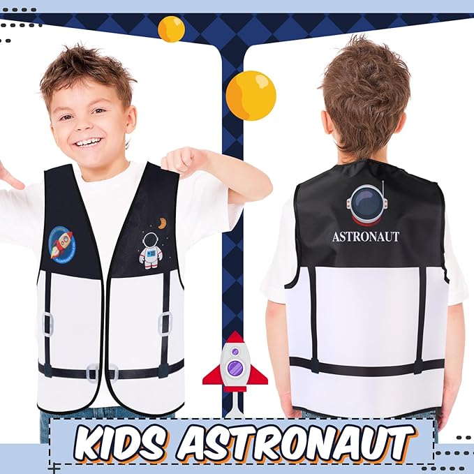 Panitay 12 Pcs Kids Community Helper Dress up Vest, Boy & Girl Career Cosplay Party Costume for Toddlers Occupation Role Play