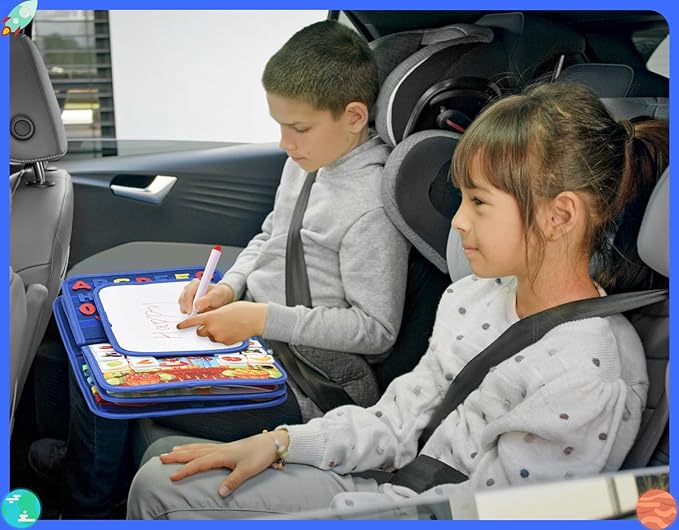 14 Pages Busy Board for Toddlers 2-4,Montessori Travel Toy for Plane/Car,Educational Sensory Toy for Toddlers 1-3,Preschool Activities Board for Developing Fine Motor Skills,Gift for Boys/Girls