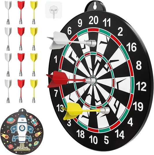Bennol 14 PCS Double-Sided Magnetic Dart Board Toys for Kids Boys, Kids Dart Board Toys Gifts for 3 4 5 6 7 8 9 10 11 12 Year Old Boys Kids, Indoor & Sport Outdoor Party Play Game Toys Birthday Gifts