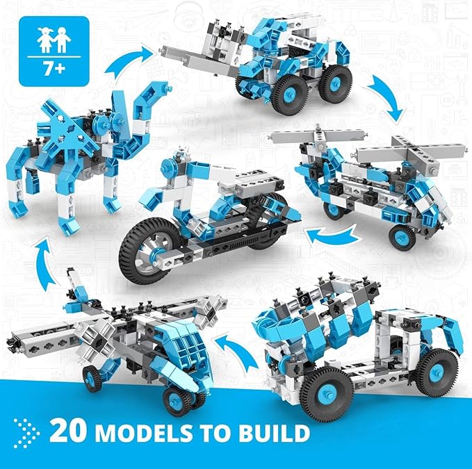Engino Creative Engineering Stem Toys, 20 Multi Model Set, Educational Playset for Kids 7+, Construction Toys for Inventors, Gift for Boys & Girls
