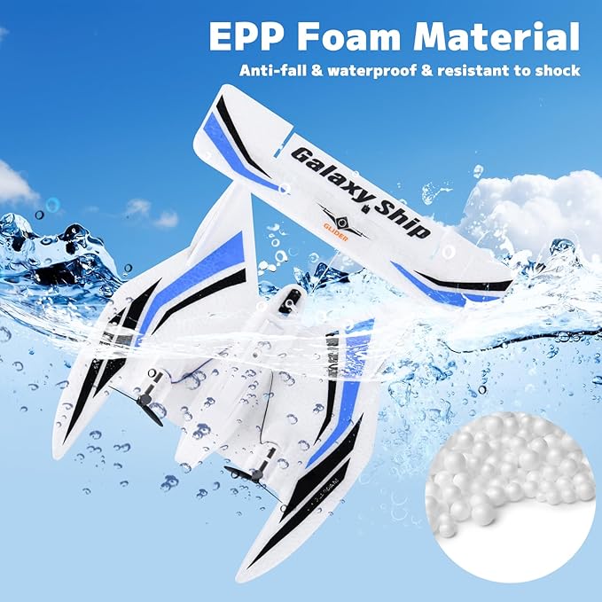 Hobby RC Airplanes - Sea Land & Air RC Plane KF603， 2.4GHZ Waterproof Rc Aircraft & 6-Axis Gyro Stabilization Systemfor with Beginners Adults Kids RC Float Plane for Enthusiasts