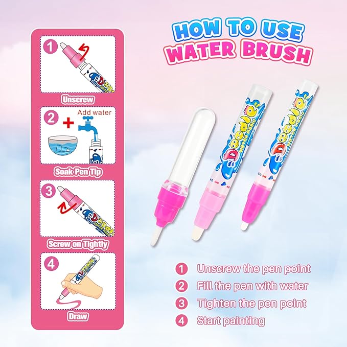 Unicorn Water Doodle Mat for Toddlers 2-5, 56 X 40 Inches Extra Large Water Painting Doodle Drawing Mat Preschool Educational Learning Toys Birthday Party Xmas Unicorns Gifts for Girls Age 2 3 4 5