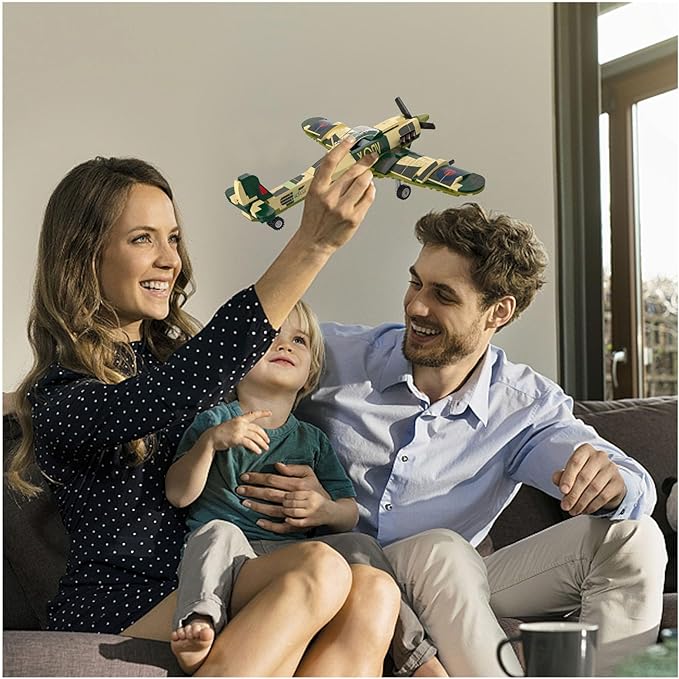 TOY PLAYER Spitfire Fighter Plane Jet Building Set - Compatible with Lego Plane, Military Airplanes Model, Gift for Boys Age 6 7 8 9 10 11 12 and WW2 Military SetCollectors & Enthusiasts