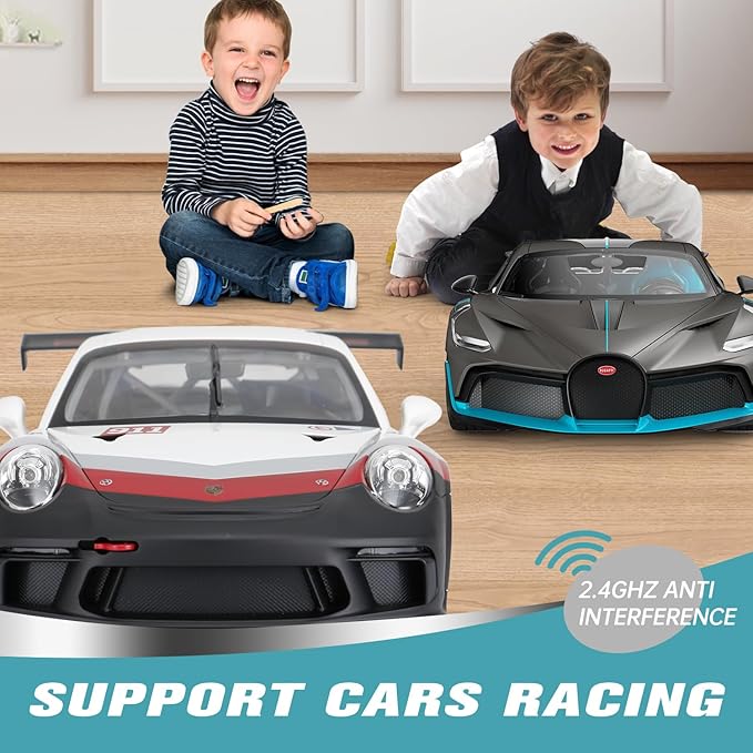 RASTAR RC 1/14 Porsche 911 GT3 Cup Remote Control Sports Car, Porsche Toy Car for Kids Drift RC Race Vehicle – White 2.4G