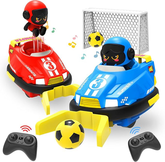 ATHLERIA 2pcs Toddler Remote Control Car Toys for Kids Age 3+,RC Bumper Car Race Vehicles,Two Player Competitive Games,Christmas Birthday Twin Gifts for 4 5 6 7 8+ Year Old Boys Girls Teens(Blue+Red)