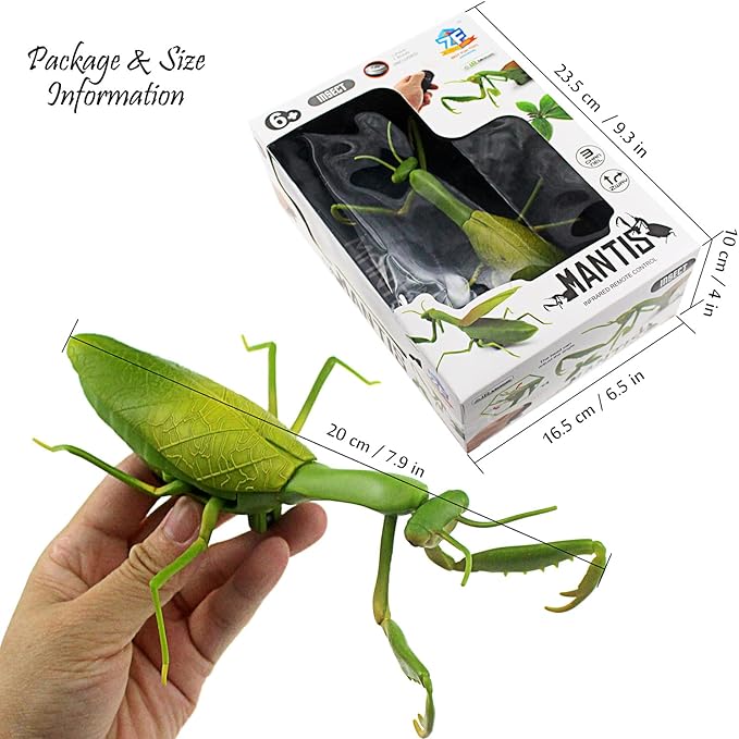 Tipmant RC Praying Mantis Toy IR Remote Control Animal Realistic Insect Car Vehicle Electric for Kids Birthday Gifts