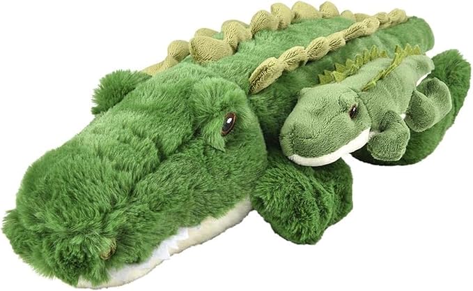 Mom and Baby Stuffed Animals for Boys & Girls, Safari Baby Shower Decorations, Nursery Decor, Zoo Animals for Toddlers, Quality Realistic Toy for Kids, Cute, Soft, Huggable, Squeezable (23" Alligator)