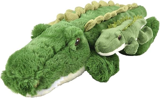 Mom and Baby Stuffed Animals for Boys & Girls, Safari Baby Shower Decorations, Nursery Decor, Zoo Animals for Toddlers, Quality Realistic Toy for Kids, Cute, Soft, Huggable, Squeezable (23" Alligator)