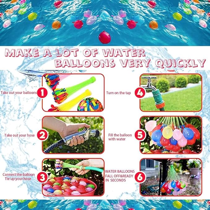 Water for Kids Adults Balloons with Refill Kits Quick Fill Balloons Set Summer Splash Party Easy Quick Fun Outdoor Backyard Summer Water Toys for Pool （1332PCS)