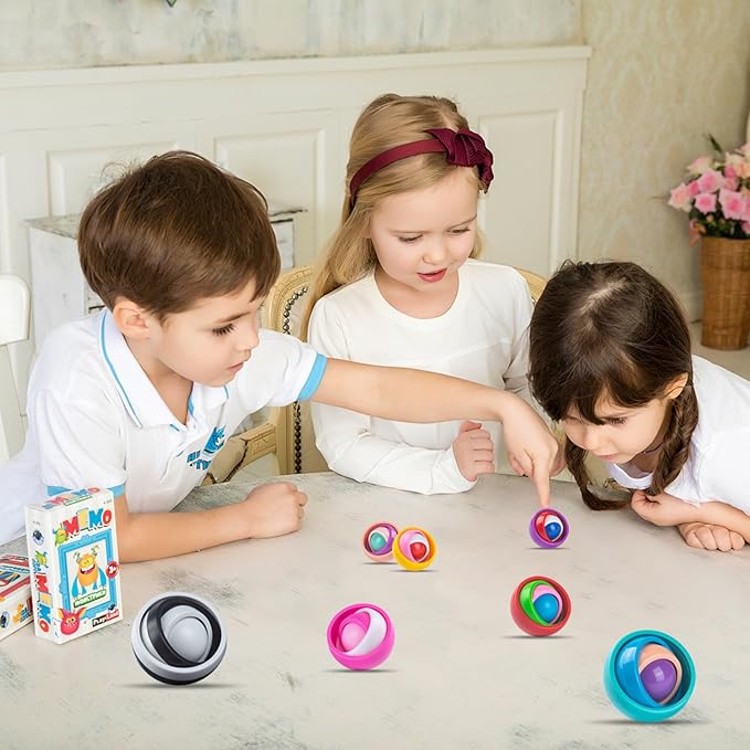 Fidget Gyroscope Set, Fidget Gyro Toys, Infinite Flip Toy Decompression Fingertip Gyro, ADHD Autism Stress Relief Hand Fidget Spinner for Adults Teens Kids, Random Color (8PCS)