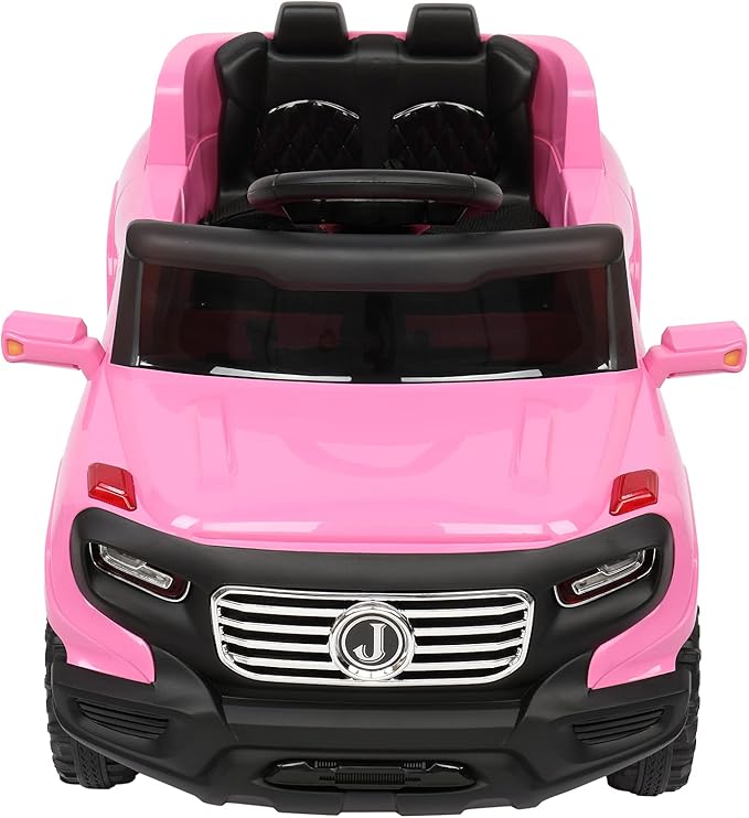 VALUE BOX Electric Remote Control Truck, Kids Toddler Ride On Cars 6V Battery Motorized Vehicles Children's Best Toy Car Safe with 3 Speeds, Music, seat Belts, LED Lights and Realistic Horns (Pink)…