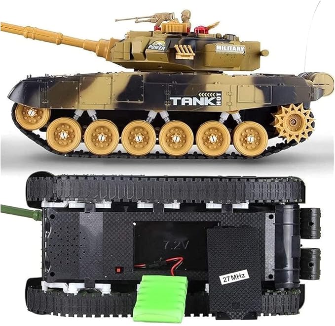 Remote Control Tank- Kids Simulated Large 2.4GHz RC Tanks Armored Car, Sound & LED Lights,Rotating Turret & Sound, RC Army Tank Toy Great Gift for Boys Children