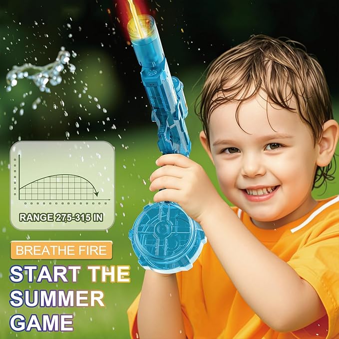 Electric Water Gun for Adults Battery Powered Water Gun Electric for Kid with Muzzle Flash Rechargeable Spray Gun Toys Capacity Range Up to 28 FT Beach Toys for Summer Outdoor Pool and Water Guns Play