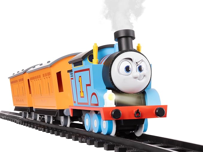 Lionel Mattel Thomas & Friends Battery O Gauge Toy Train Set with Remote, Locomotive, Train Cars, & Track with Authentic Train Sounds, Lights, & Water Vapor Smoke Effects for Kids 4+