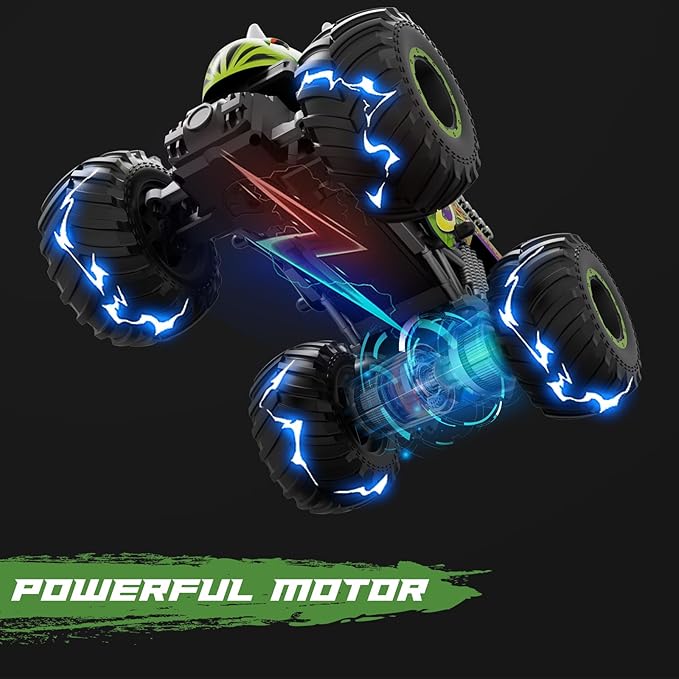 PREBOX Remote Control Monster Truck for Boys 8-12 - RC Dinosaur Car Toys for Kids Age 4-7, Birthday for Boys with Music Lights