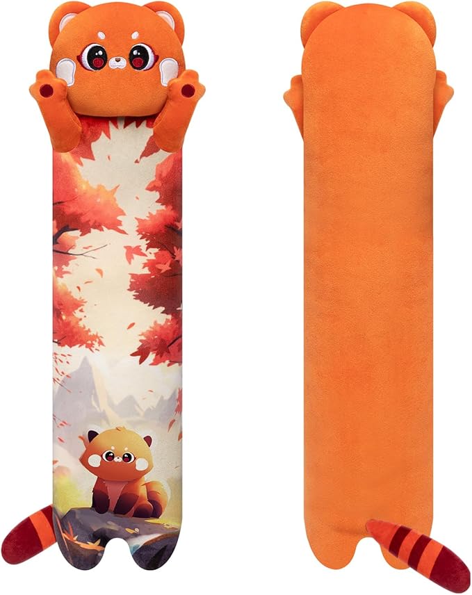 Red Panda Plush Body Pillow, Cute Stuffed Animal Soft Plushie, Big Cuddle Pillow Toy Gift for Girls (20 Inches)