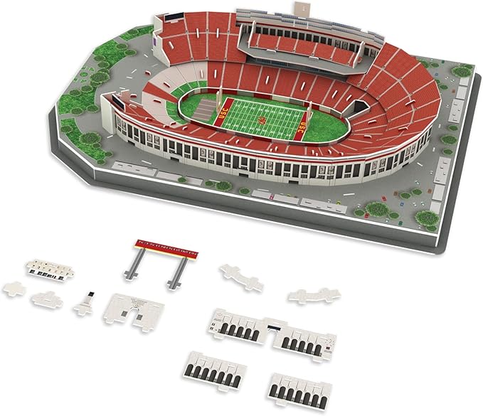 Pro Lion 3D Jigsaw Puzzle of Los Angeles Memorial Coliseum - 136 Pieces | 2 Hour Build Time | Home of USC Football Team | American College Football Gifts for Boys, Men & Kids Aged 8 & Up | Sports Fans