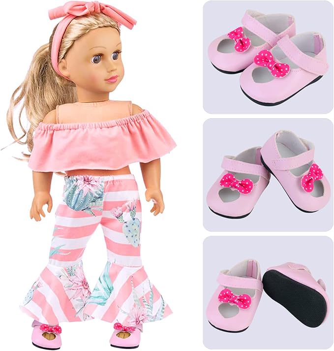 Ecore Fun 18 Inch Girl Doll Accessories - 9 Pairs of Shoes & 4 Pairs of Colorful Socks