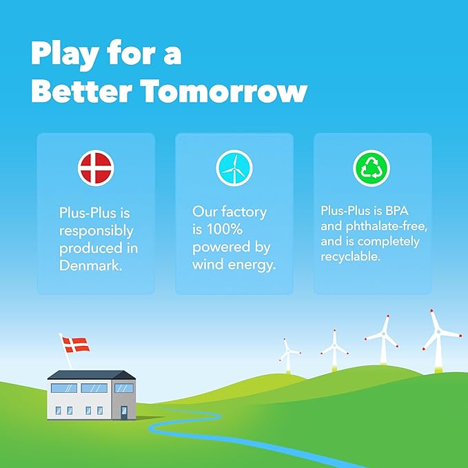 PLUS PLUS 240 Piece Interlocking Building Blocks for Kids, Open Ended Connecting Toys, STEM Bin Mini Manipulatives - Rainbow Mix Play Tube & Baseplate