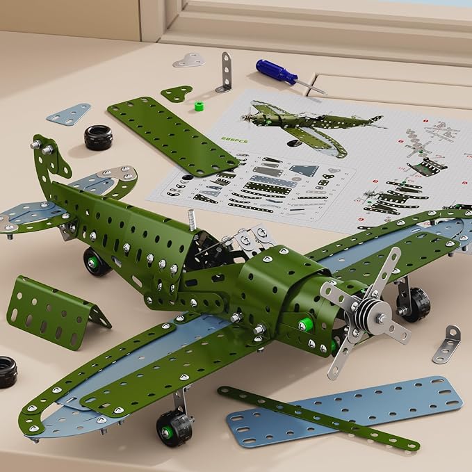 Model Airplane Building Toys for Kids 8 9 10 11 12 Years Old - DIY Building Projects Toys, Educational Assembly Science Kit, Birthday Airplane Birthday Gifts for Teenagers Boys Ages 8-12-16