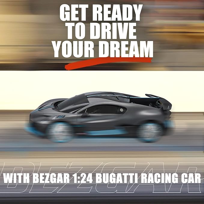 BEZGAR Bugatti Remote Control Car for Boys- 1:24 Officially Licensed Bugatti RC Cars, Electric Sport Racing Hobby Bugatti Toy Car Model Vehicle for Boys, Girls and Adults