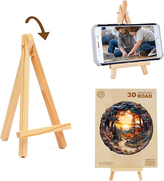 KAAYEE Wooden Puzzles for Adults 100 Pieces Visual 3D Forest Sunset Wooden Jigsaw Puzzles Wood Puzzle Gifts for Mother's Day Adult Kids Landscape Puzzle(8.5 * 8.4in)