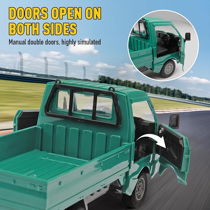 RC Car 1/16 RC Drift Car RTR Remote Control Racing Pickup Truck 2WD Truck Drift Crawler Off Road 2.4G with Spray Music and Light Vehicle Hobby Grade Toy Model for Kids and Adult (Green-1)