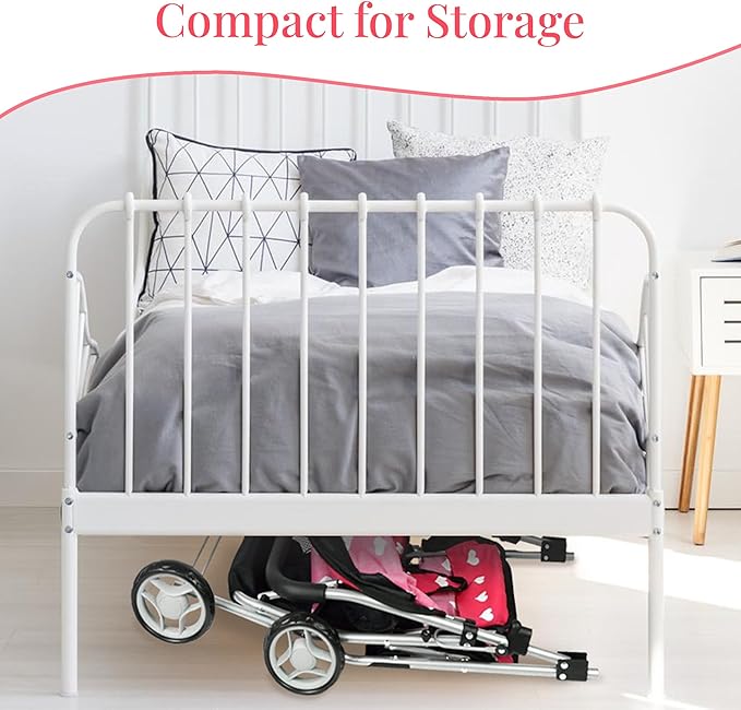 My First Doll Twin Stroller - Cutest Heart Design Doll Twins Stroller - Great Toy Gift for Girls