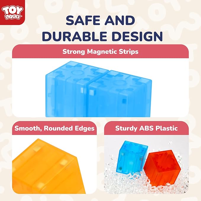 TOY Life 64PCS Magnetic Blocks for Kids Ages 4-8, Magnetic Building Blocks for Toddlers 3-5, Magnet Blocks, Magnet Toys for Toddlers, Kids Blocks