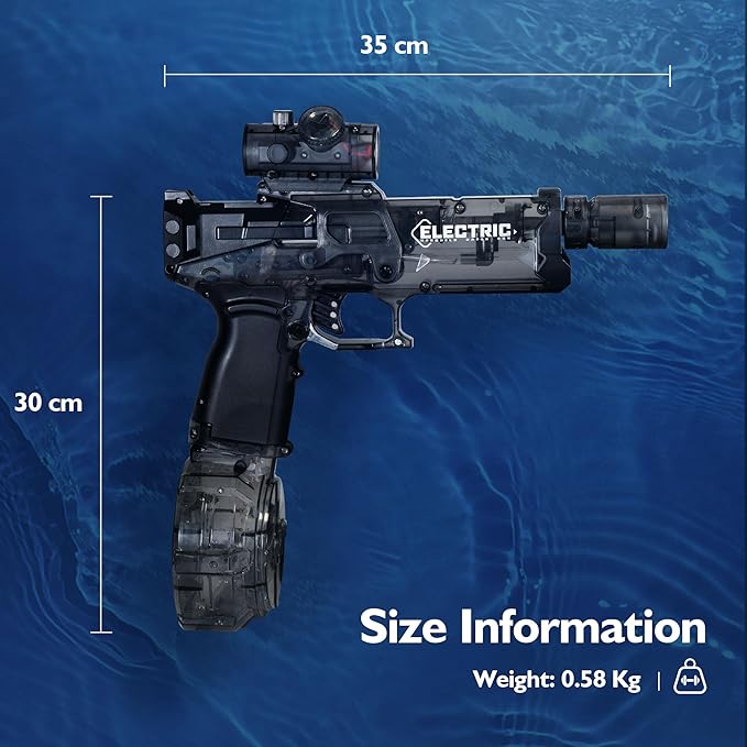Electric Water Gun for Kids Ages 8-12-Automatic Water Gun-Super Soaker with Automatic High Power,Beach Toys for Summer Outdoor Fun,Perfect Pool and Water Guns Play (Black*2)