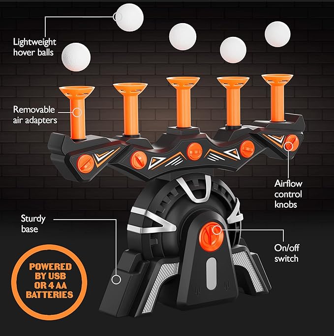 Hover Shot Shooting Toy for Kids - Ball Target Game for Nerf Guns - Cool Birthday Gifts Toys for Boys Age 6+ Year Old Boy Best Teenage Gift Idea - Gun, Targets & Darts - Powered by Plug or Batteries