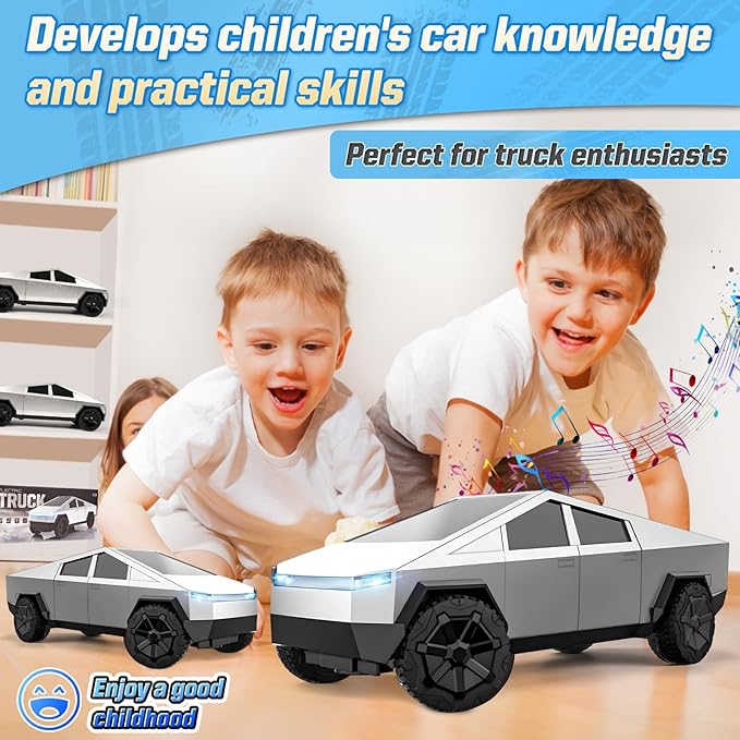 Truck Remote Control Car - Truck Toy, 2.4GHz RC Cars with Long Battery Life and Light Effects, All Terrain Electric Vehicle for Kids, Brithday Gifts for Boys Girls & Adults