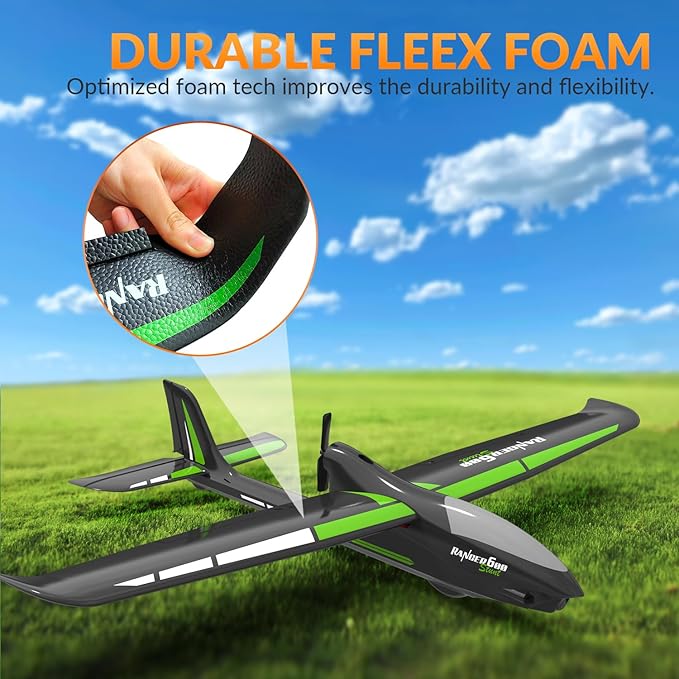 RC Plane 4 Channel Ranger 600 Remote Control Airplane Toys, 2.4GHz Easy to Fly RTF RC Glider Aeroplane with 6 Axis Gyro 2 Batteries for Adults Kids Beginners Boys