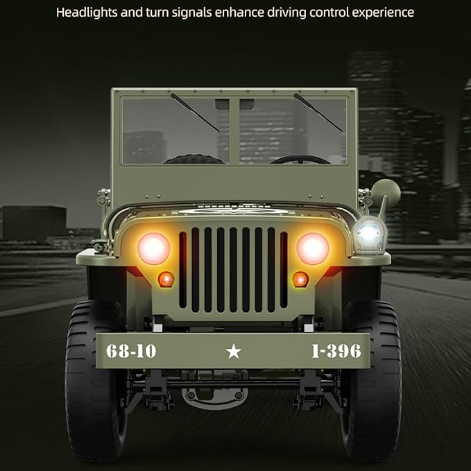 Remote Control Car, 2.4Ghz 4WD Off Road RC Jeep Rock Crawler Vehicle with Linked Lights, 1:10 Scales All Terrain Remote Control Trucks RTR Hobby RC Car for Kids Adults