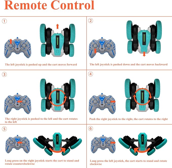 Hand Gesture Sensing Double-Sided Remote Control Car,360° 4wd Off-Road with Lights & Music Indoor/Outdoor Toy for 6-12 Age Boys Birthday Gift (Green)
