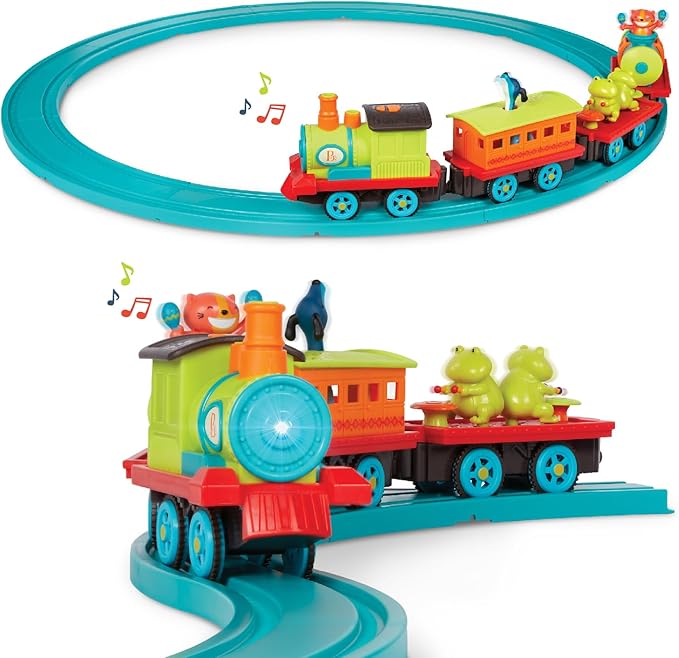 B. toys- Critter Express- Train Set – Musical Train – Lights & Sounds – Classic Toys for Toddlers, Kids – 2 Years +
