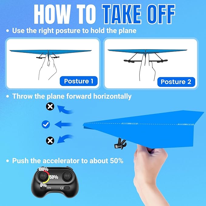 RC Paper Plane, Remote Control DIY Airplane Kit with Colored Paper, Super Easy Fly Toy for Kids STEM KIT (Birdy-X 2.0)