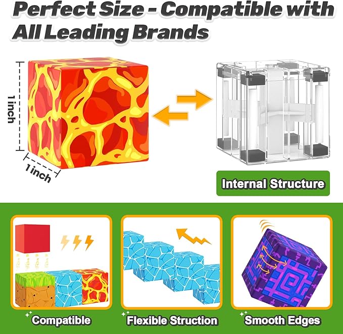 Magnetic Blocks - Build Mine Magnet World Magic Portal Set, Magnetic Tiles Building Blocks Toddler Toy STEM Sensory Outdoor Toys for 3+ Year Old Boys & Girls, Creative Kids Games Kids Toys 84PCS