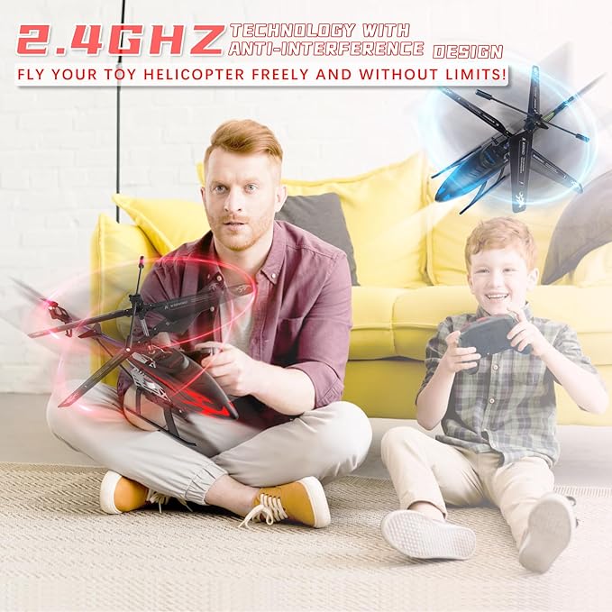 Remote Control Helicopter for Kids with 30-Minute Flight Time, LED Light Effects, Altitude Hold, One-Key Takeoff/Landing, for Boys and Girls Ages 6+, Perfect Christmas and Birthday Gifts