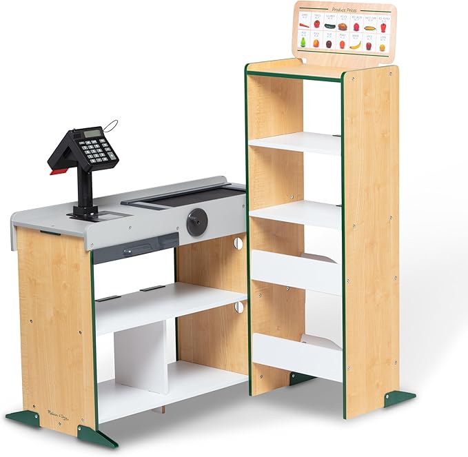 Melissa & Doug Freestanding Wooden Fresh Mart Grocery Store - FSC Certified