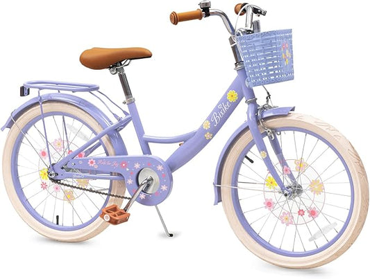 Girls Bike with Basket for Toddlers and Kids Aged 3-14 Years Old, 14 16 18 Inch with Training Wheels & Doll Seat, 20 Inch with Kickstand & Rear Rack, Princess Style Bicycle for Gift