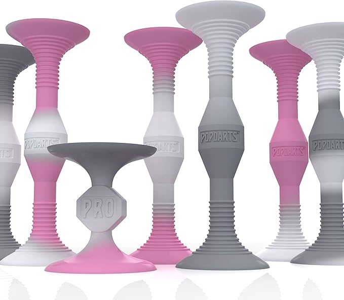 POPDARTS PRO Pack Game Set (Pink & Gray) - Indoor, Outdoor Suction Cup Throwing Game - Competition with a POP