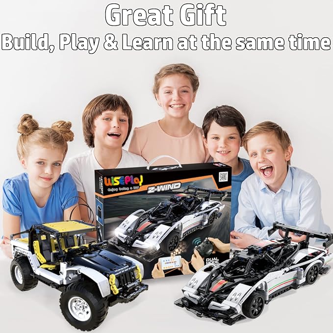 WisePlay Model Cars to Build for Adults and Kids 8-12 Year - STEM Projects for Kids Ages 12-16 Year - Build Your Own Remote Control Car - STEM Kits and Great Gift for Easter